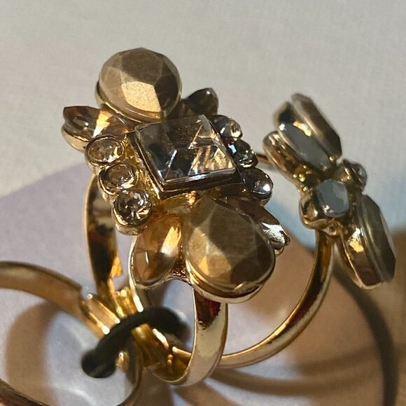 LUXE set of three gold-tone rings - Picture 8 of 11